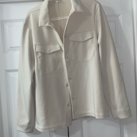 NWOT Lululemon $168 Gridliner Overshirt - bone white MED - Picture 5 of 9